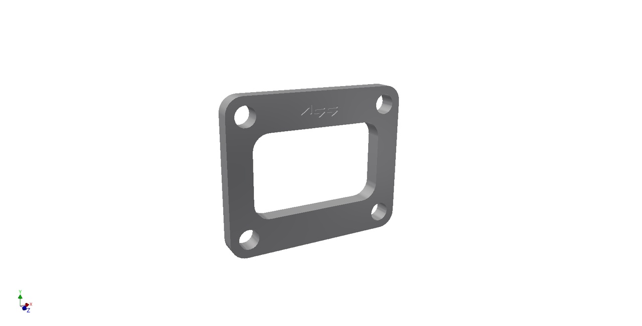 Exhaust manifold flange T4 (HX50) single entry - mild steel, 10mm