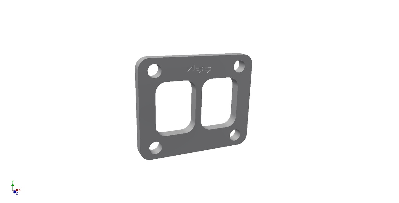 Exhaust manifold flange T04E twin entry - mild steel, 10mm