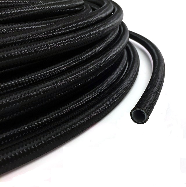 AN8 Nylonomspunnen slang PTFE