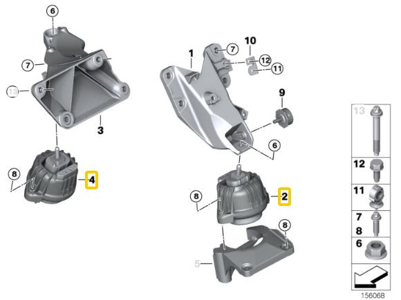 IRP Aluminium Motorfäste BMW E8X, E9X