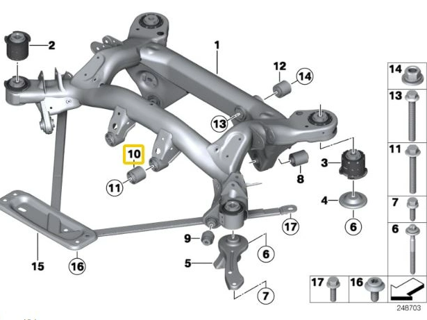 IRP Differentialbussning Aluminium BMW E8X, E9X M1, M3