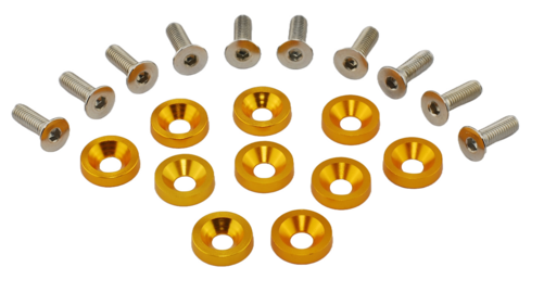 Försänkt bricka med skruv / JDM Fender washer Guld