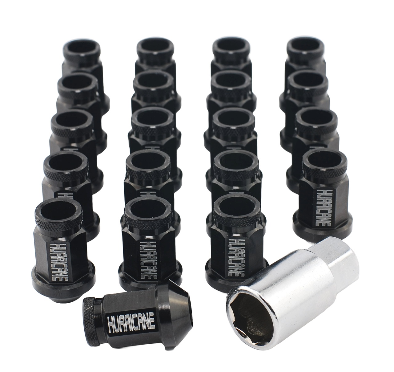 Hjulmutter Kit Aluminium Svart M12x1,5 (39mm)