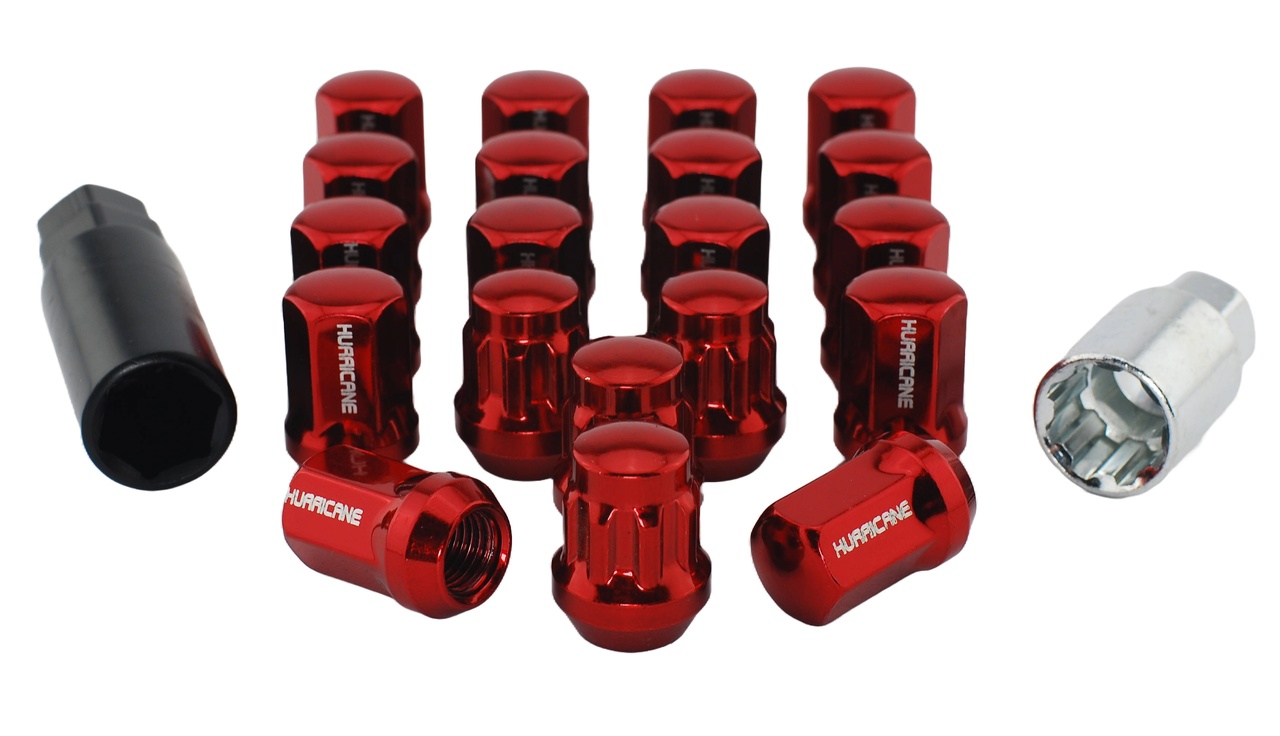 Hjulmutter Kit Stål Röd M12x1,5 (32mm)