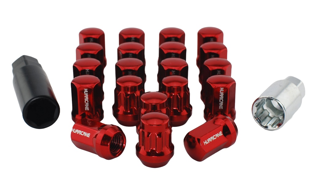Hjulmutter Kit Stål Röd M12x1,25 (32mm)
