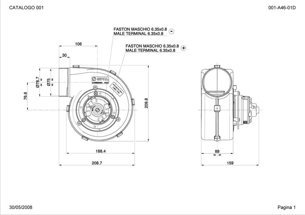 SPAL Radialfläkt 370 m³/h