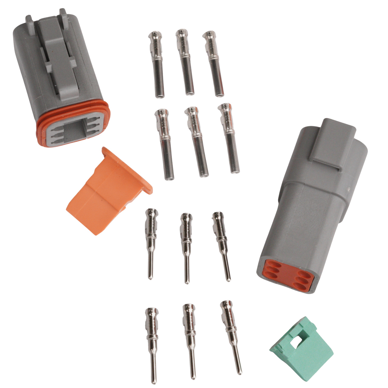 Kontaktdon KIT 6-polig DT series Hane + Hona