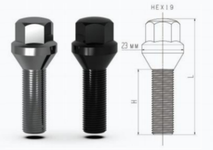 Hjulbult v2 Svart M12x1,25