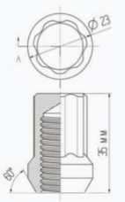 Hjulmutter Kit av låsmodell Svart M12x1,5