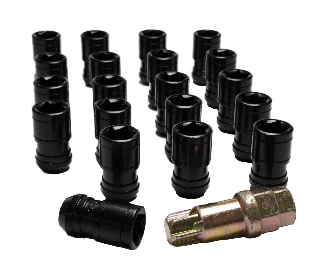 Hjulmutter Kit med låshylsa Svart M12x1,25