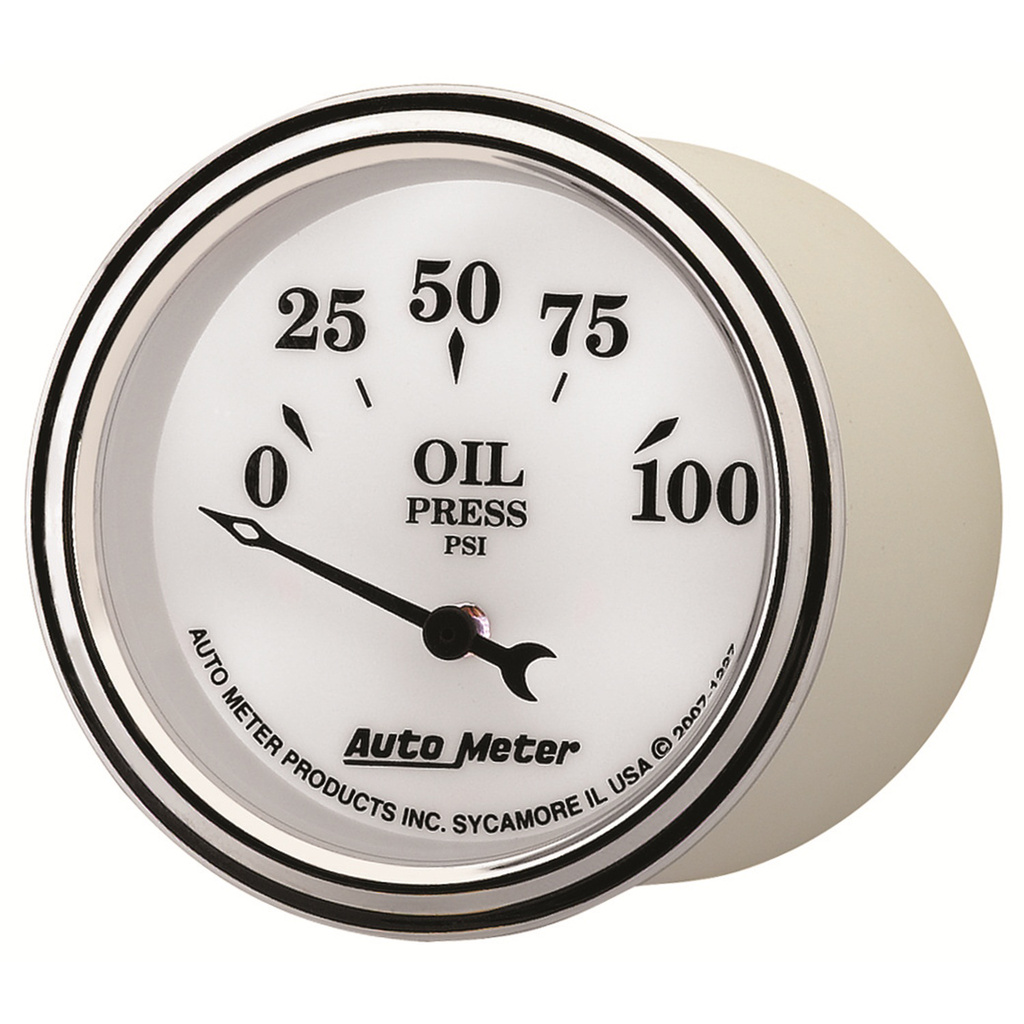 2-1/16" Oljetryck, 0-100 PSI, OLD-TYME WHITE II