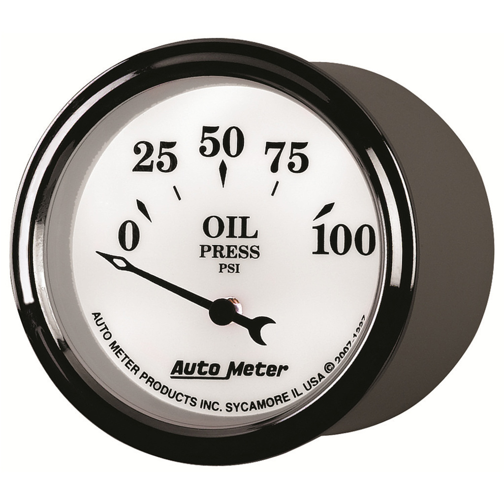 2-1/16" Oljetryck, 0-100 PSI, OLD-TYME WHITE II
