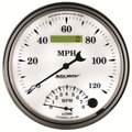 5" Varvmätare/Hastighetsmätare, COMBO, 8K RPM/120 MPH, OLD-TYME WHITE II