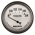 2-1/16" Voltmätare, 8-18V, OLD-TYME WHITE II