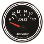 2-1/16" Voltmätare, 8-18V, DESIGNER BLACK II