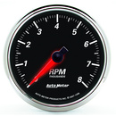 3-3/8" Varvräknare, 0-8,000 RPM, DESIGNER BLACK II