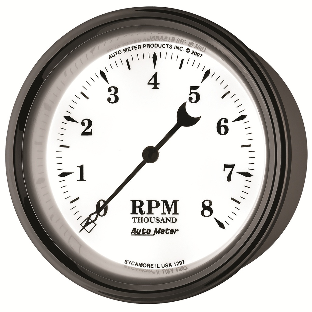 3-3/8" Varvräknare, 0-8,000 RPM, OLD-TYME WHITE II