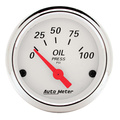2-1/16" Oljetryck, 0-100 PSI, ARCTIC WHITE