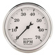 3-1/8" Varvräknare, 0-7,000 RPM, OLD-TYME WHITE