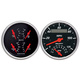 2 PC. Mätar-KIT, 3-3/8" QUAD & Varvräknare/SPEEDO, 240-33 Ω, DESIGNER BLACK