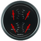 3-3/8" Quad Mätare, 100 PSI/100-250 °F/8-18V/0-90 Ω, DESIGNER BLACK