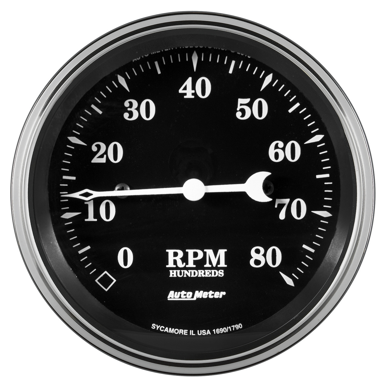 3-3/8" Varvräknare, 8K RPM, IN-DASH, OLD TYME BLACK