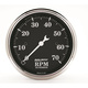 3-1/8" Varvräknare, 0-7,000 RPM, OLD TYME BLACK