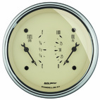3-3/8" Dubbel Mätare, 100 PSI/240-33 Ω, ANTIQUE BEIGE