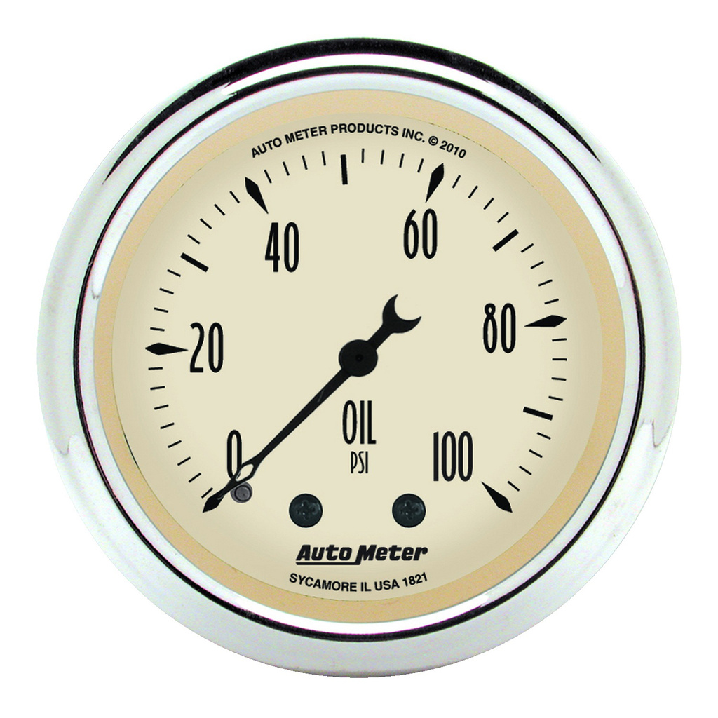 2-1/16" Oljetryck, 0-100 PSI, ANTIQUE BEIGE