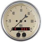 2 PC. Mätar-KIT, 3-3/8" QUAD & Hastighetsmätare,, 240-33 Ω, ANTIQUE BEIGE