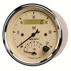 3-3/8" Varvmätare/Hastighetsmätare, COMBO, 8K RPM/120 MPH, ANTIQUE BEIGE