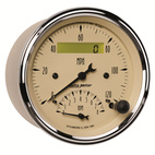 3-3/8" Varvmätare/Hastighetsmätare, COMBO, 8K RPM/120 MPH, ANTIQUE BEIGE