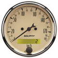 5 PC. Mätar-KIT, 3-1/8" & 2-1/16", ELEC. KM/H Hastighetsmätare,, ANTIQUE BEIGE