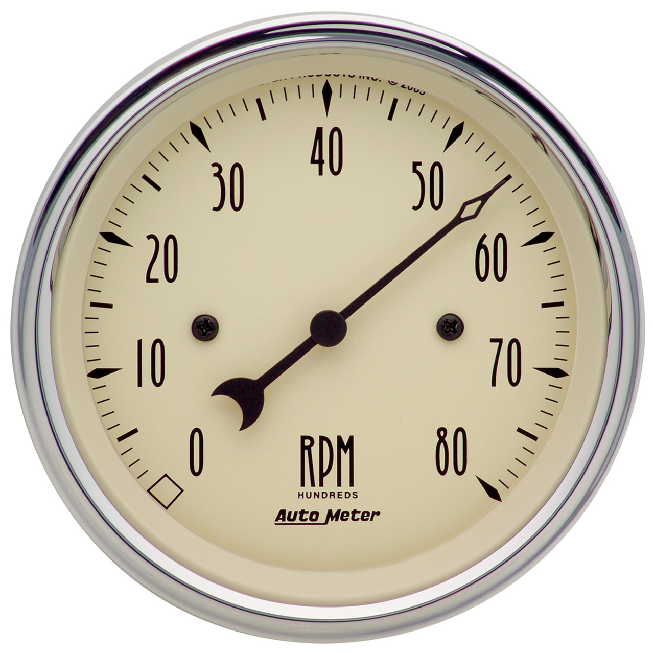 3-3/8" Varvräknare, 0-8,000 RPM, ANTIQUE BEIGE