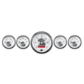 5 PC. Mätar-KIT, 3-3/8" & 2-1/16", ELEC. SPEEDO W/ LCD ODO, PRESTIGE PEARL