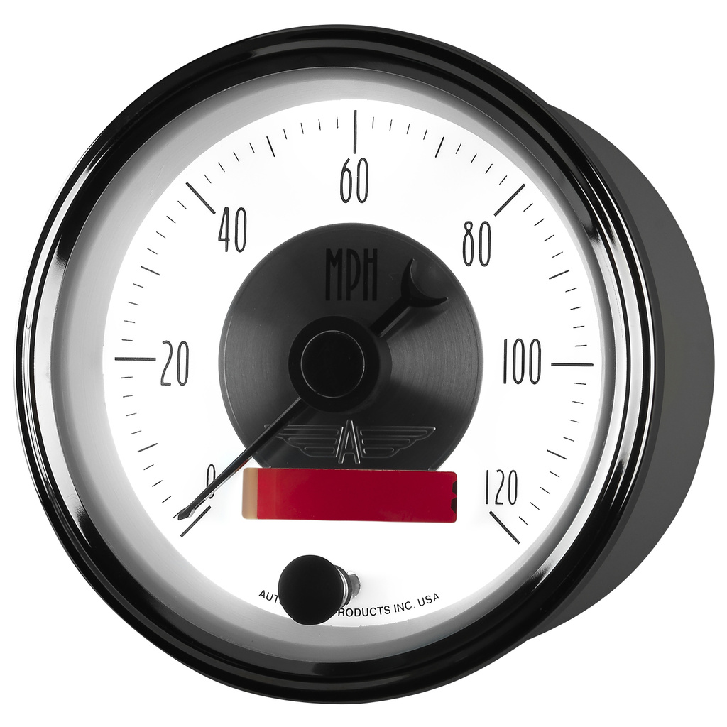 3-3/8" Hastighetsmätare,, 0-120 MPH, PRESTIGE PEARL