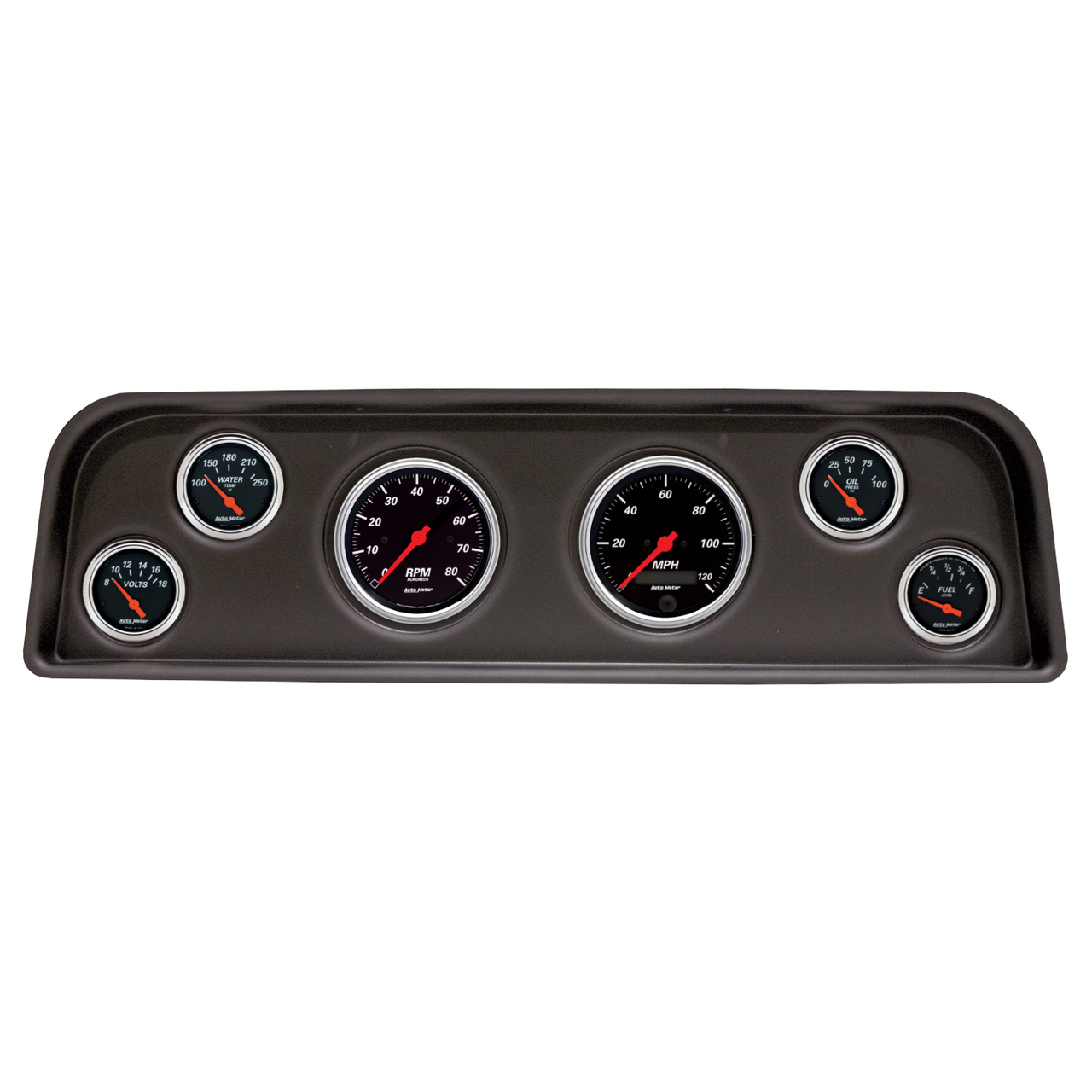 6-mätarpanel, direktmontering, GMC TRUCK 60-66, DESIGNER BLACK