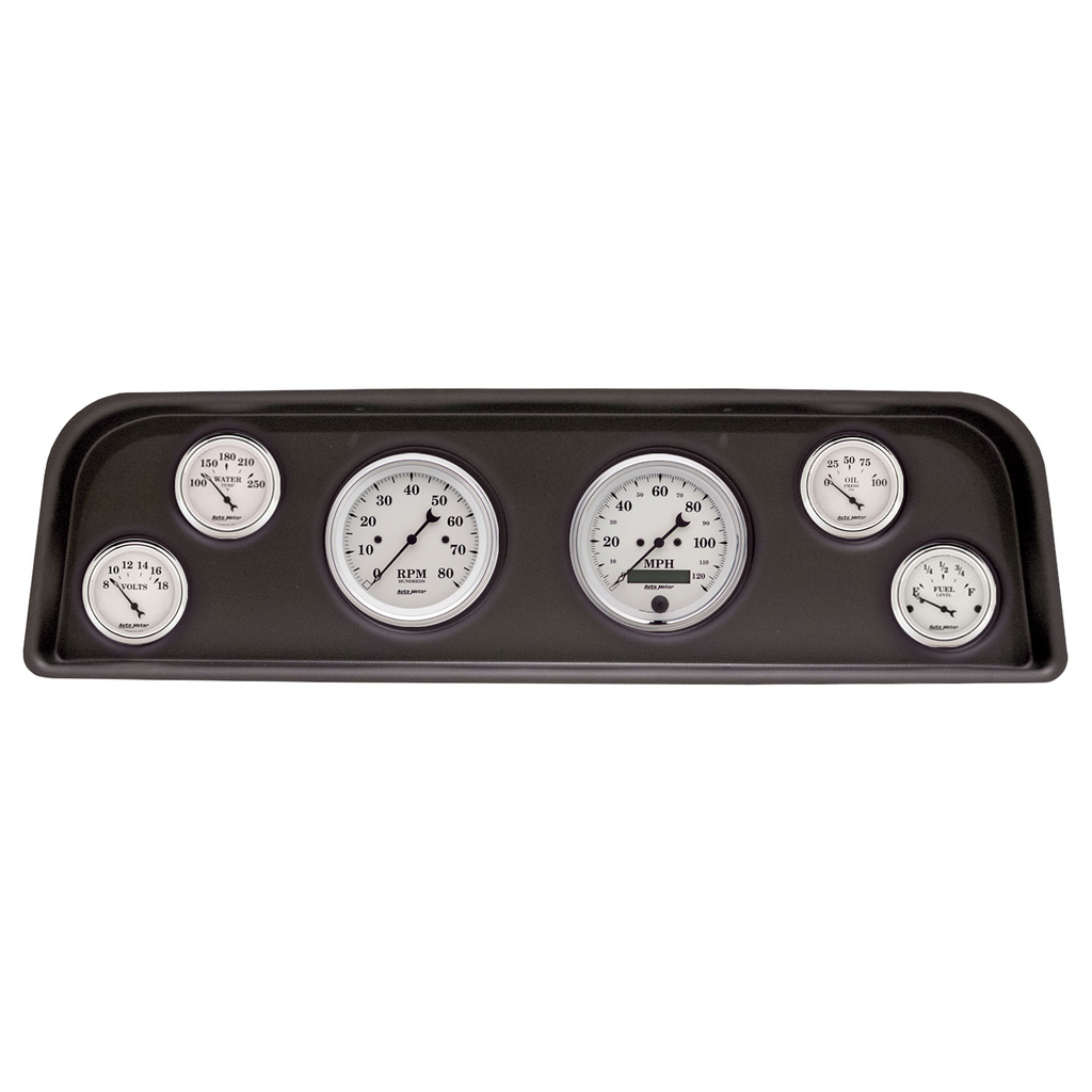 6-mätarpanel, direktmontering, GMC TRUCK 60-66, OLD TYME WHITE