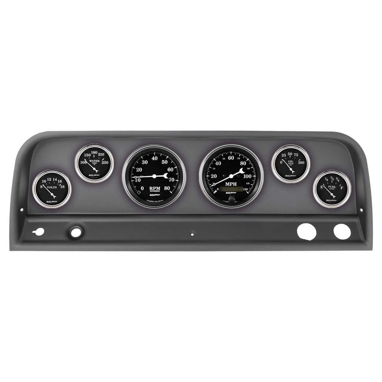 6-mätarpanel, direktmontering, CHEVY TRUCK 64-66, OLD TYME BLACK