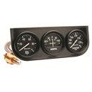 Mätarhållare / Konsol, Oljetryck/Vattentemp/AMP, 2-1/16", 100 PSI/280 °F/60A, BLK DIAL, BLK BZL, AUTOGAGE
