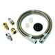 LINE, BRAIDED STAINLESS STEEL, #3 DIA., 3FT. LENGTH, -3AN AND 1/8" NPTF FITTINGS
