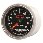 2-1/16" Pyrometer, 0-1600 °F, CHEVY RED BOWTIE, BLACK