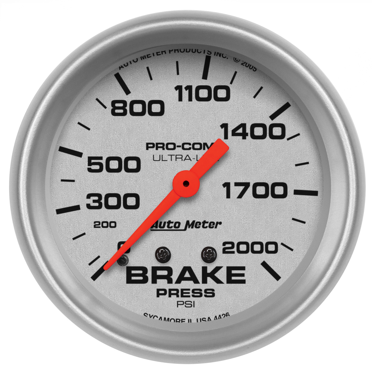 2-5/8" BRAKE PRESSURE, 0-2000 PSI, ULTRA-LITE