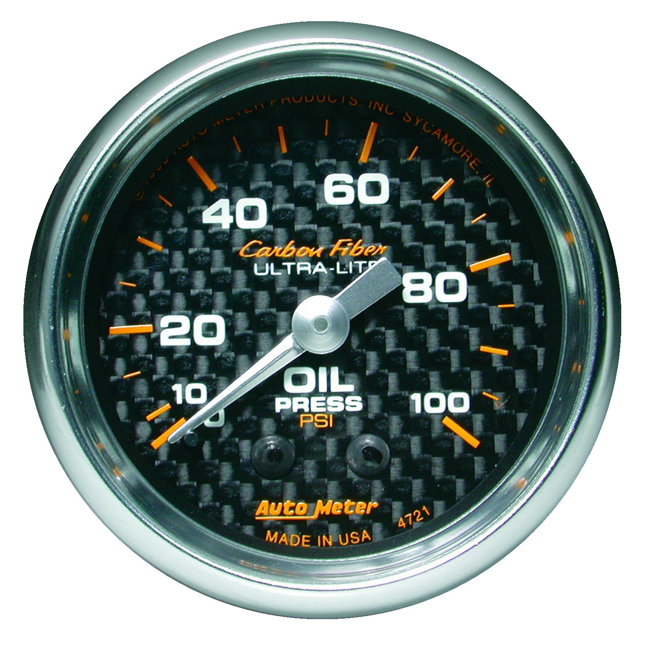 2-1/16" Oljetryck, 0-100 PSI, CARBON FIBER