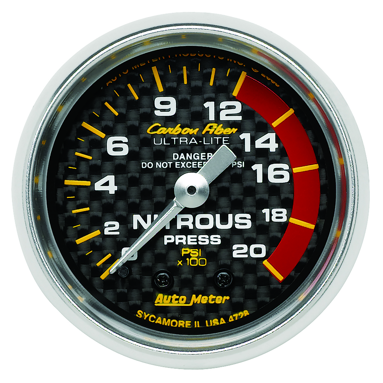 2-1/16" Nitro Tryck, 0-2000 PSI, CARBON FIBER