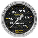 2-1/16" PRESSURE, 0-200 PSI, CARBON FIBER