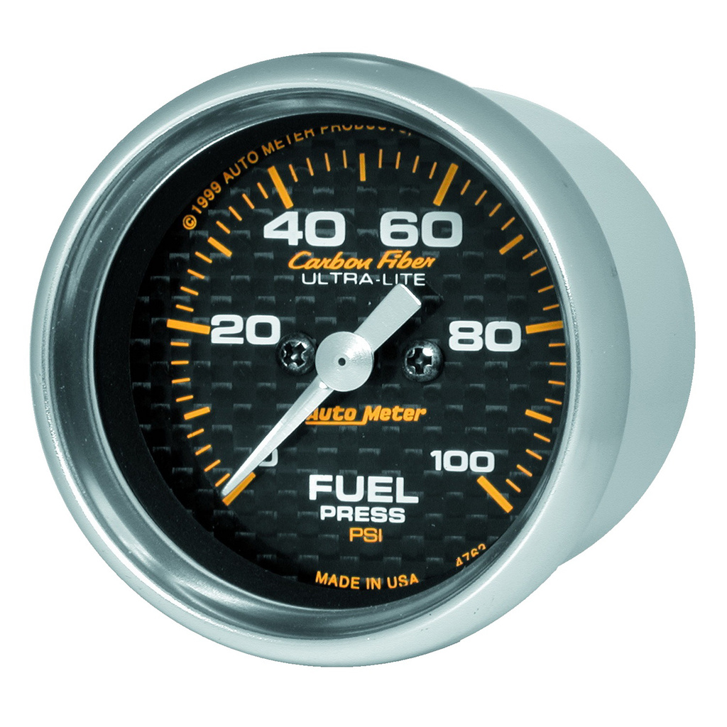 2-1/16" Bränsletryck, 0-100 PSI, CARBON FIBER