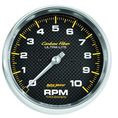 5" Varvräknare, 0-10,000 RPM, CARBON FIBER