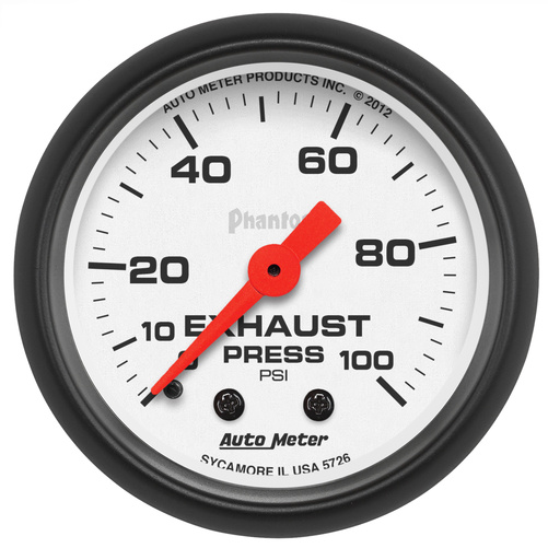 2-1/16" Avgastryck, 0-100 PSI, PHANTOM