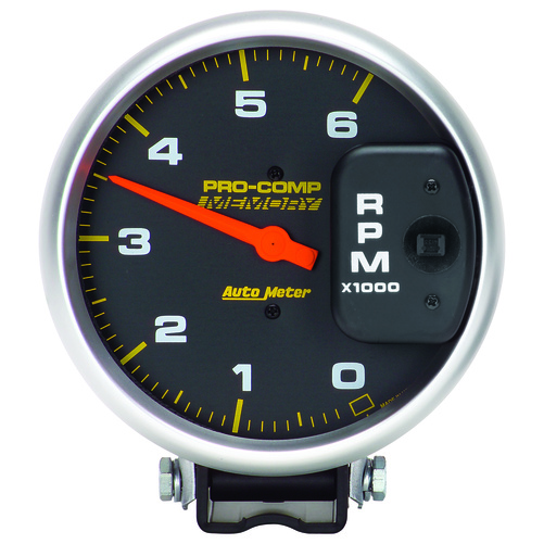 5"Varvräknare, 0-6,000 RPM DIESEL, Mätarhållare medPEAK MEMORY, PRO-COMP